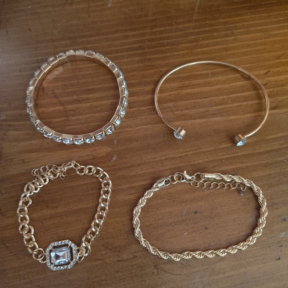 Elegant Gold and Silver Bracelet Set